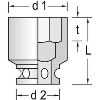 Gedore K 21 46 voimahylsyavain, 1 tuuman vääntö, 6-kulmainen, 46 mm (6183810)