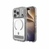 Zagg Santa Cruz Snap Metallic kuori jalustalla iPhone 18 Pro / 17 Pro, hopea