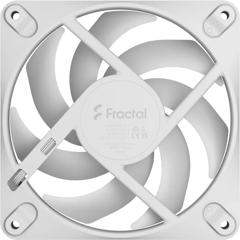 Fractal Design Dynamic 3-12 Reverse 120 mm kotelotuuletin, valkoinen