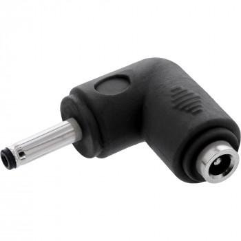 InLine® DC-sovitin, 3,5 x 1,35 mm, pistoke/liitin, kulma, musta