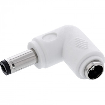InLine® DC-sovitin, 5,5 x 2,1 mm, pistoke/liitin, kulma, valkoinen