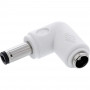 InLine® DC-sovitin, 5,5 x 2,1 mm, pistoke/liitin, kulma, valkoinen
