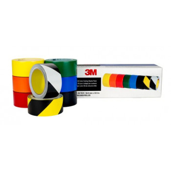 3M 471 pehmeä PVC-nauha 5S-värikoodauksen aloituspakkaus, 6 rullaa, eri värejä (7100123108)