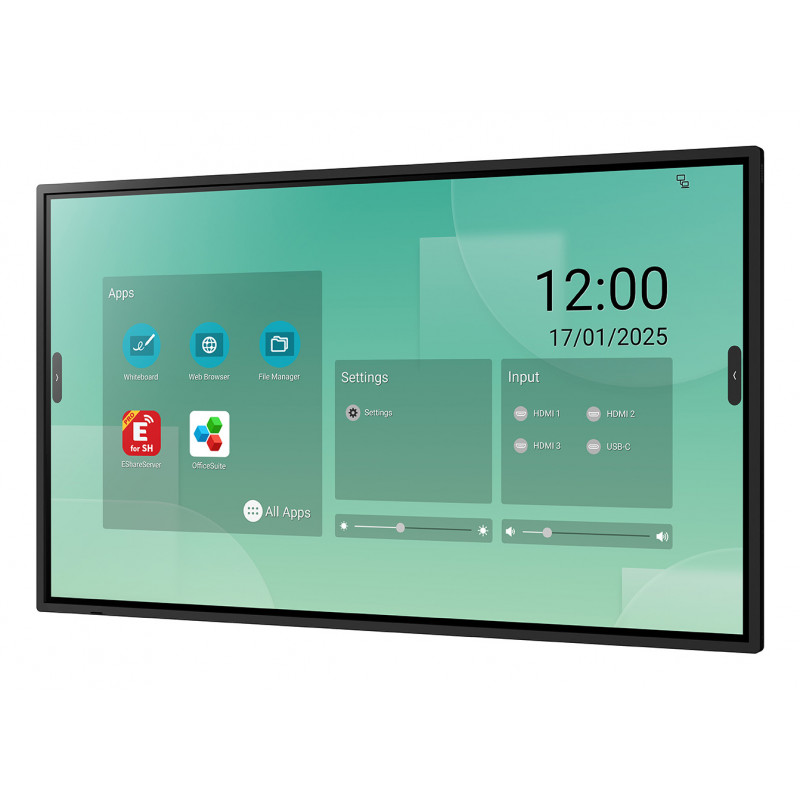 Sharp PN-LM431 43 inch UHD interaktiivinen näyttö, LM-sarja, 500 cd/m², infrapunakosketus, 20 kosketuspistettä, Android SoC, USB-C, HDMI-lähtö