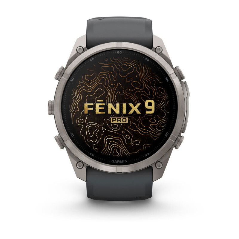 Garmin Fenix 9 Pro – 51mm titaani grafiitti/musta silikoniranneke älykello