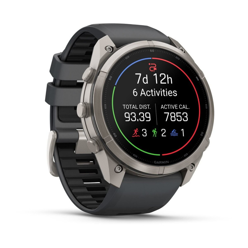 Garmin Fenix 9 Pro – 51mm titaani grafiitti/musta silikoniranneke älykello