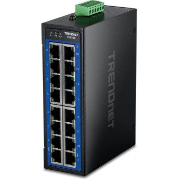TRENDnet TI-G160 16-porttinen Gigabit-teollisuuskytkin DIN-kiskoon