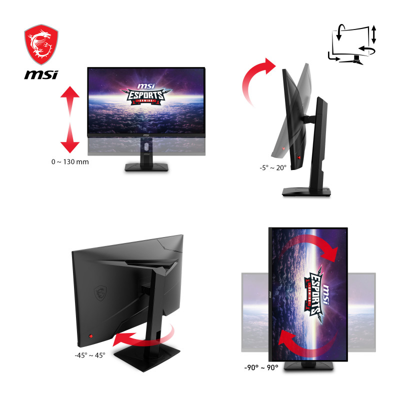 MSI G274QPXDE 68,6 cm (27) QHD IPS -pelimonitori 16:9 HDMI/DP/USB-C PD65W 240Hz