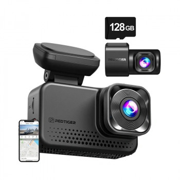 REDTIGER VC70 Wi-Fi 4K + 2,5K autokamera 128GB kortilla