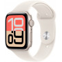 Apple Watch SE 3 (2025) GPS 40mm, Starlight-alumiinikuori, Starlight-urheiluranneke S/M (MEH34)