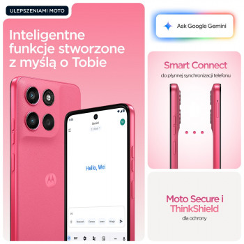 Motorola moto g57 power 5G älypuhelin 12GB/256GB, 6,72 tuumaa, 7000 mAh, Dual-SIM, Android 16, pinkki