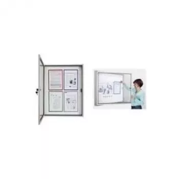 magnetoplan CC ilmoitustaulu, 4 x DIN A4, ulko- ja sisäkäyttöön, iskunkestävä akryyliturvalasi (1216000)