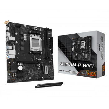 ASRock A620AM-P WIFI emolevy, AMD A620A, kanta AM5, microATX