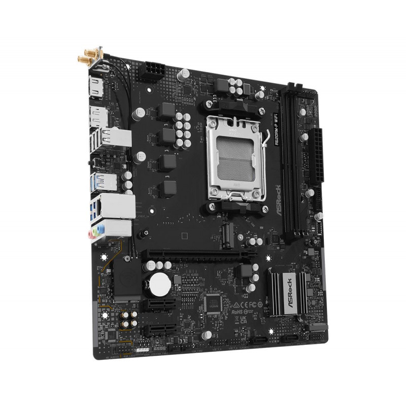 ASRock A620AM-P WIFI emolevy, AMD A620A, kanta AM5, microATX