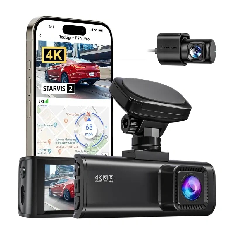REDTIGER F7N Pro WiFi 4K + 1080p autokamera