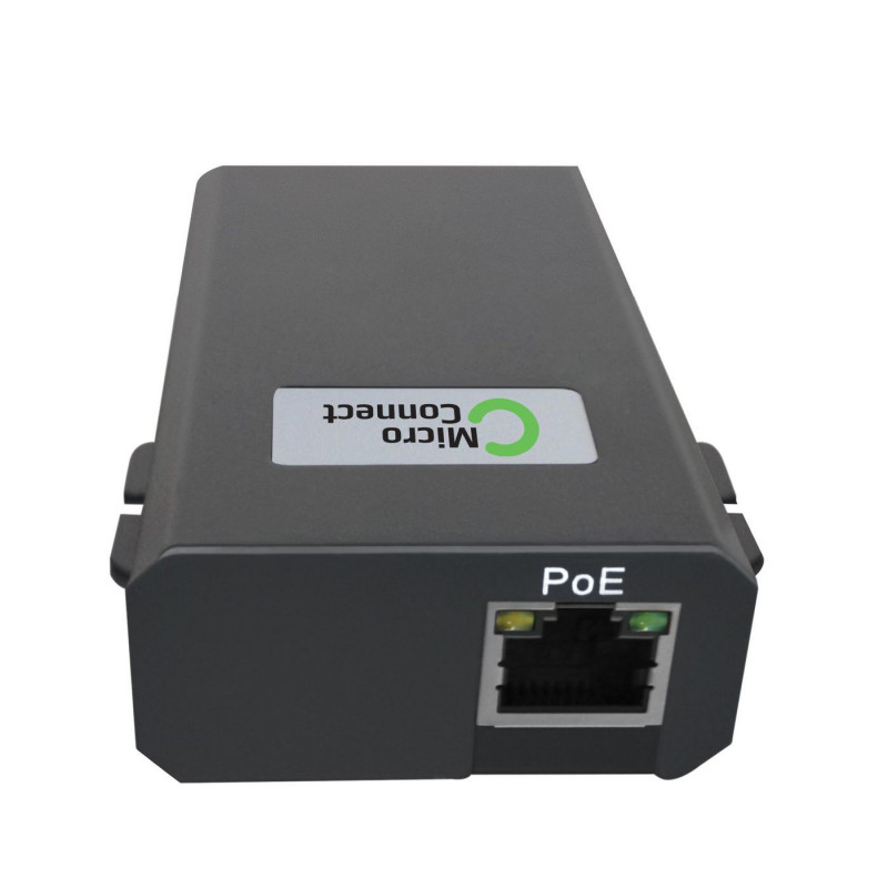Microconnect POEINJ-60W-USBC Gigabit-PoE-injektori, IEEE 802.3af/802.3bt, 100 m, musta