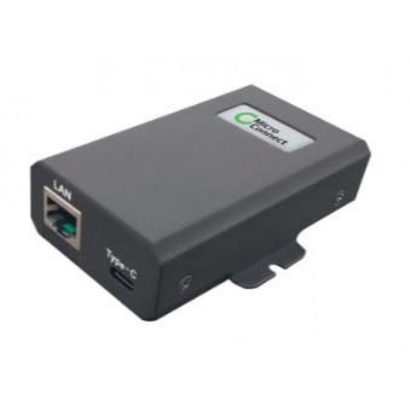 Microconnect POEINJ-60W-USBC Gigabit-PoE-injektori, IEEE 802.3af/802.3bt, 100 m, musta
