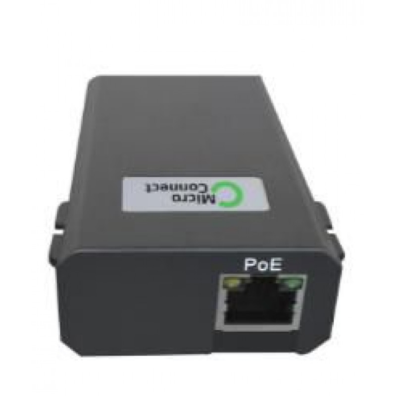 Microconnect POEINJ-60W-USBC Gigabit-PoE-injektori, IEEE 802.3af/802.3bt, 100 m, musta
