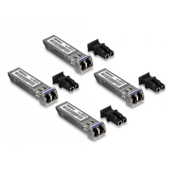 TRENDnet TEG MGBS10 - SFP (Mini-GBIC) lähetin-vastaanotinmoduuli - 1GbE - 1000Base-LX - LC yksimuoto - jopa 10 km - 1310 nm - TAA-yhteensopiva (4 kpl:n pakkaus)