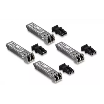 TRENDnet TEG-MGBSX/4 - SFP (Mini-GBIC) lähetin-vastaanotinmoduuli - LC monimuoto - jopa 550 m - 850 nm - TAA-yhteensopiva (4 kpl:n pakkaus)