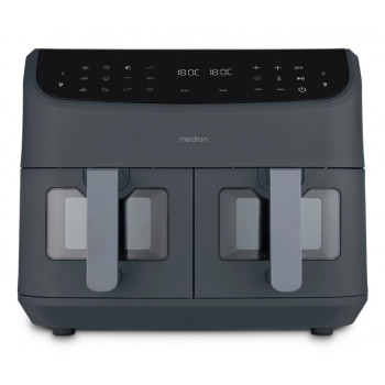 Medion MD11760 dual-kiertoilmafriteerauskeitin, harmaa