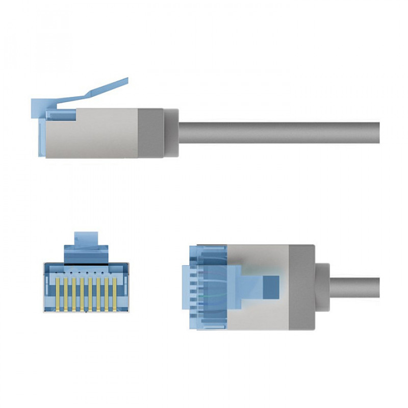 Goobay ohut Cat6a U/FTP patchkaapeli RJ45, 1 m, harmaa