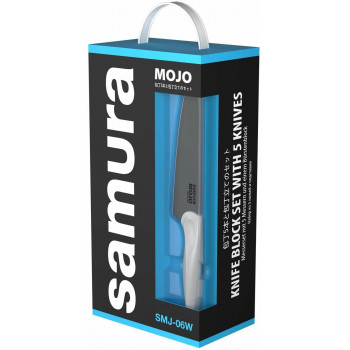 Samura MOJO 6 veitsisarja ja teline, valkoiset kahvat (SMJ-06W)