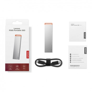 Lenovo PS8S 2TB kannettava ulkoinen SSD, USB 3.2 Gen 2, USB-C, Cool Gray (4XB1T88413)