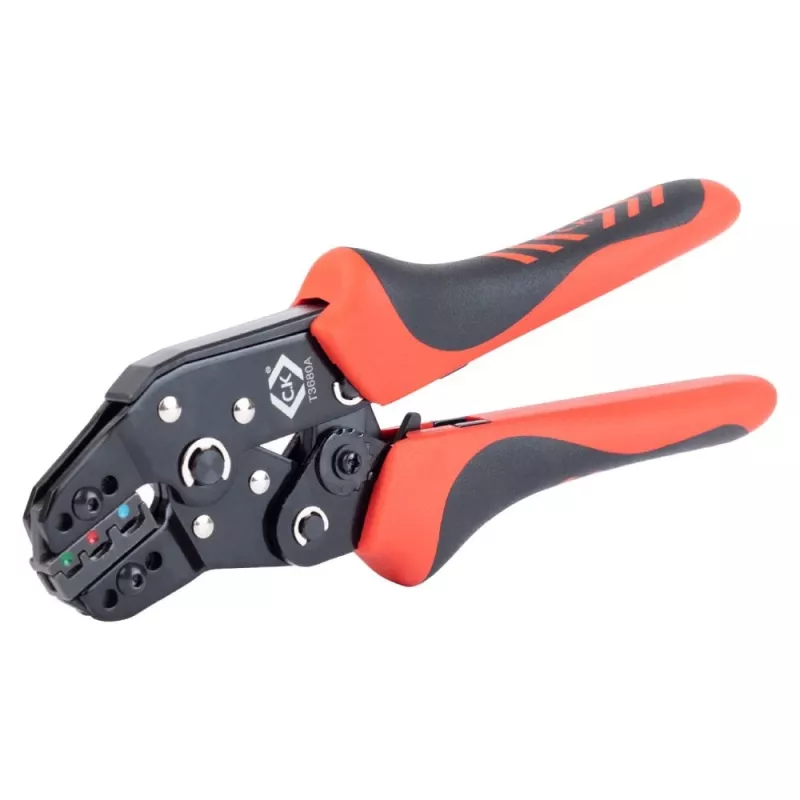 C.K Tools T3680A puristuspihdit eristetyille kaapeliliittimille, 0,25-2,5 mm²