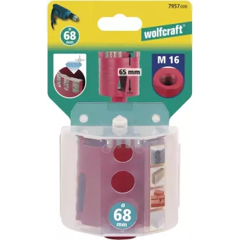 Wolfcraft 7957000 timanttipinnoitettu ontto poranterä, 68 mm
