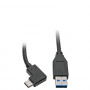 Eaton USB-C-USB-A-kaapeli, kulmikas USB-C, USB 3.2 Gen 1, 0,91 m, musta