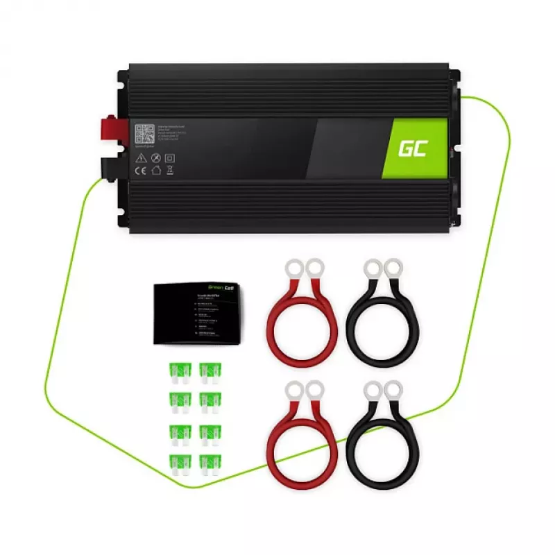 Green Cell jännitemuunnin 24 V - 230 V, 3000 W/6000 W, modifioitu siniaalto (INV27)