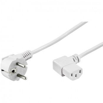 DSIT kulmavirtajohto Schuko-IEC C13, 2 m, valkoinen