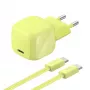 Belkin BOOST Charge USB-C/USB-C 30W PD -laturi PPS-tuella, Citrus + 2 m USB-C-kaapeli (WCA008KQ2MGR-B6)