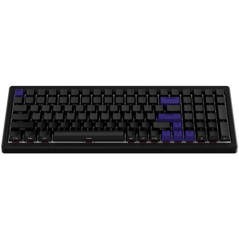 Ducky Cushion 98 -pelinäppäimistö, 96%, US-asettelu (ANSI), Shush Green -kytkimet – mattamusta