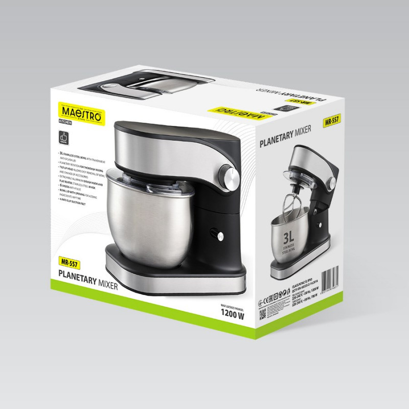 MEO MR-557 MAESTRO planeettasekoitin, 3 l kulho, 1200 W