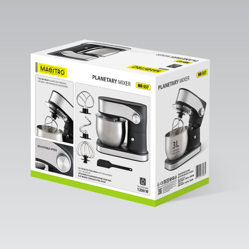MEO MR-557 MAESTRO planeettasekoitin, 3 l kulho, 1200 W