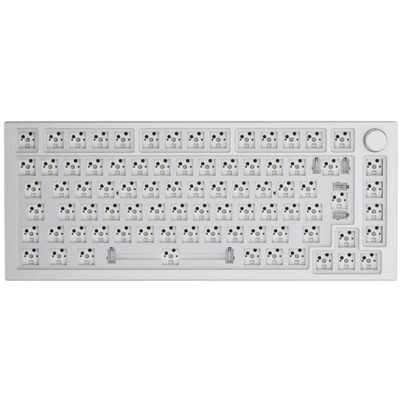 Glorious GMMK Pro White Ice 75% TKL näppäimistö - Barebone, ISO-asettelu, hopea