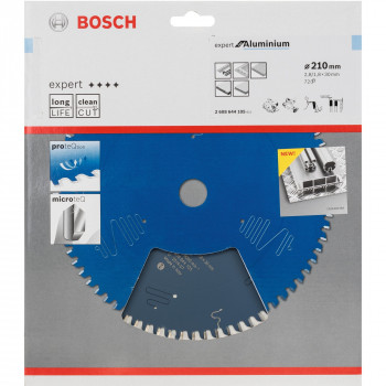 Bosch pyörösahanterä Expert for Aluminium Ø 210 mm, 72 hammasta, reikä 30 mm (2608644105)