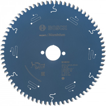 Bosch pyörösahanterä Expert for Aluminium Ø 210 mm, 72 hammasta, reikä 30 mm (2608644105)