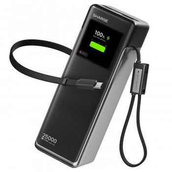 SHARGE HyperTower 170 varavirtalähde, 25 000 mAh, 170 W, 4-in-1, musta