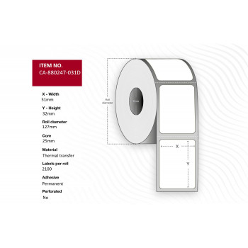 Tarrojen keräys 51 x 32 mm, 25 mm ydin (CA-880247-031D)