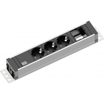 Bachmann UNIVERSAL jatkojohto, 3 pistorasiaa, 3 m, musta / hopea-antrasiitti (922.0111)