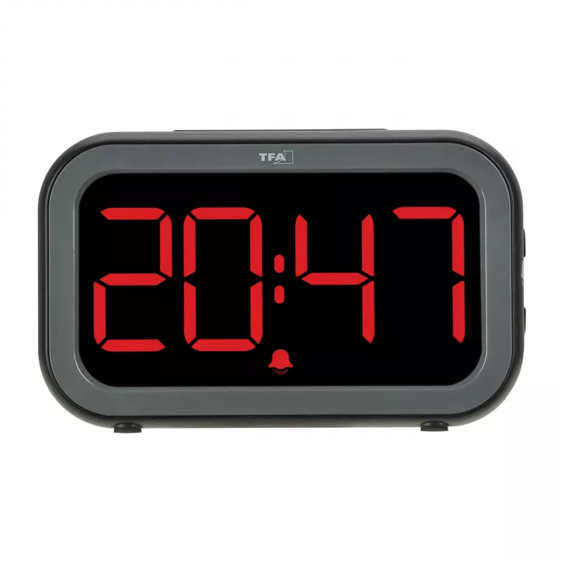 TFA Dostmann Bingo Hybrid digitaalinen herätyskello, LCD/LED-näyttö, musta/antrasiitti, 60.2048.01