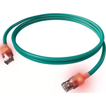 ZVK EasyLan Cat6a LED-patchkaapeli RJ45, suojattu, 7,5 m, turkoosi