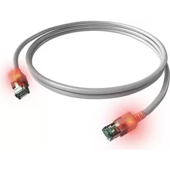ZVK EasyLan Cat6a LED-patchkaapeli RJ45, suojattu, 7,5 m, turkoosi