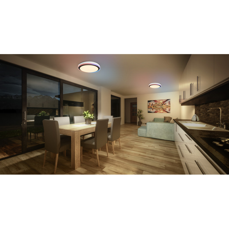 Osram SMART+ WiFi Orbis Magic seinä-/kattovalaisin 500 mm, RGB+TW, himmennettävä, 38 W – musta/valkoinen