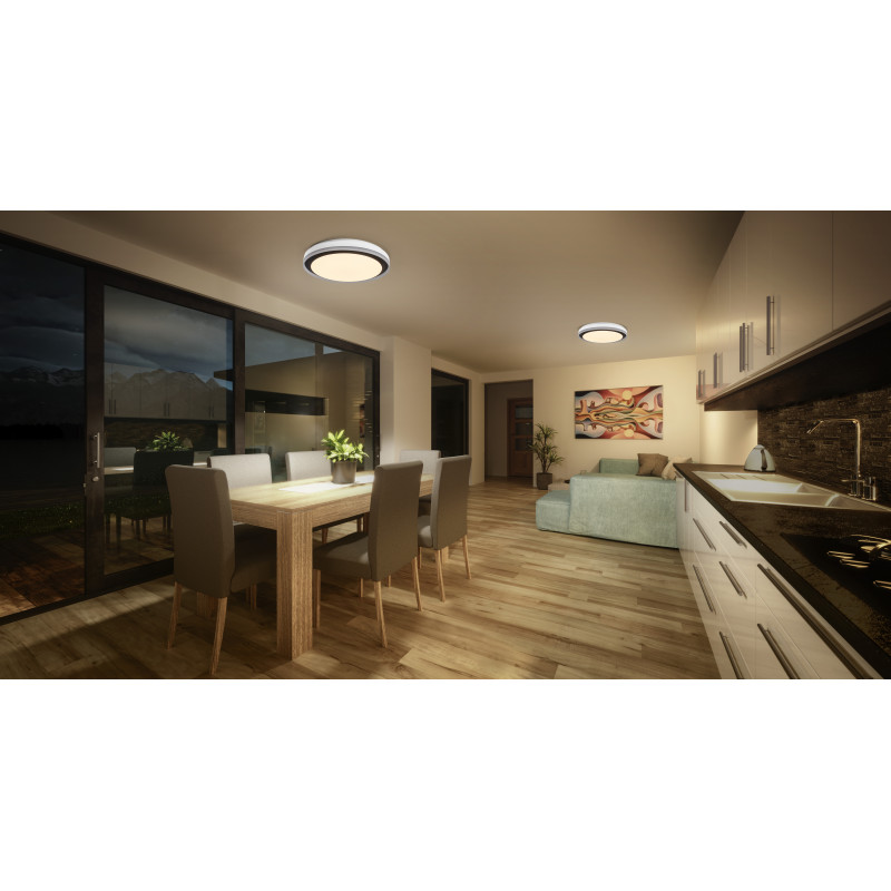 Osram SMART+ WiFi Orbis Magic seinä-/kattovalaisin 500 mm, RGB+TW, himmennettävä, 38 W – musta/valkoinen