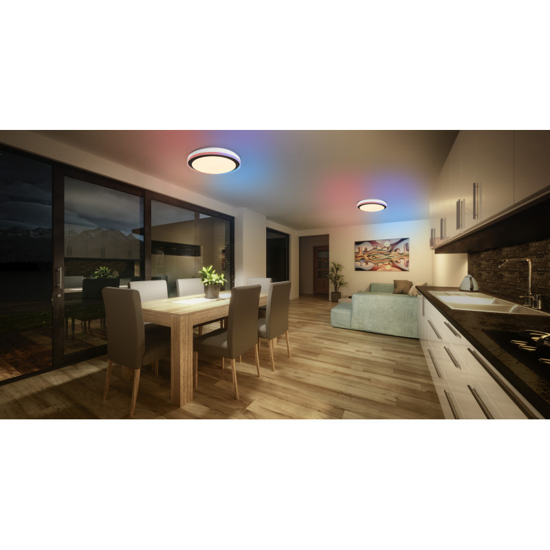 Osram SMART+ WiFi Orbis Magic seinä-/kattovalaisin 500 mm, RGB+TW, himmennettävä, 38 W – musta/valkoinen
