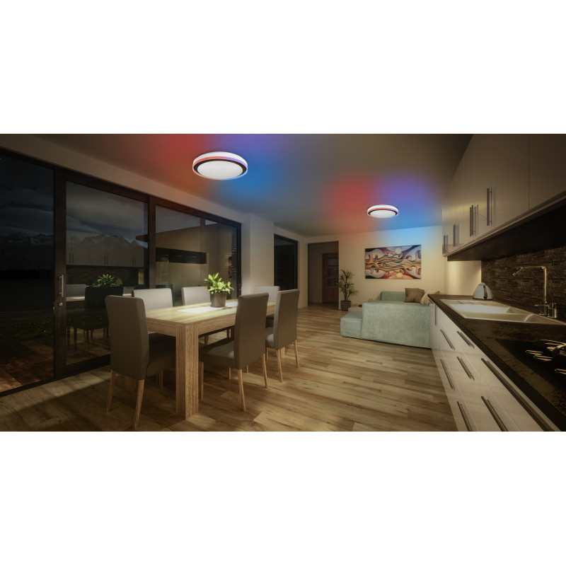Osram SMART+ WiFi Orbis Magic seinä-/kattovalaisin 500 mm, RGB+TW, himmennettävä, 38 W – musta/valkoinen